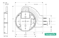 MEDIDAS SET EMPOTRADO DUCHA RAINDANCE RAINMAKER HANSGROHE